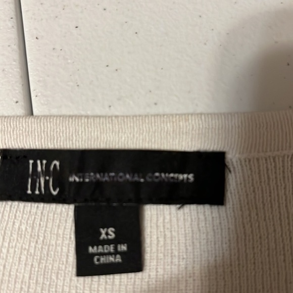 INC white sweater with lace yoke. XS - Picture 3 of 7